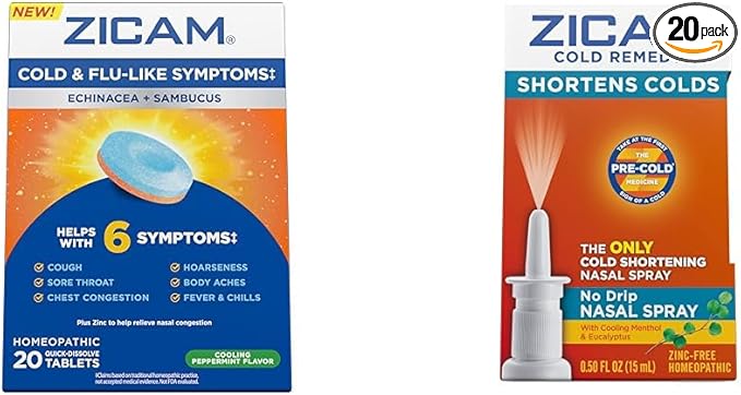 Zicam Cold & Flu Symptoms 20 0.5 Ounce