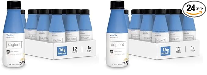 Soylent Vanilla Meal Replacement Shake, Contains 16g Complete 11oz, 24 24 Pack