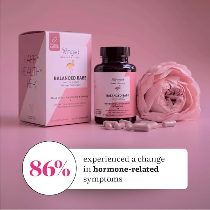 Winged Wellness Balanced Babe 100mg DIM, 100mg Calcium 6 Added 60ct