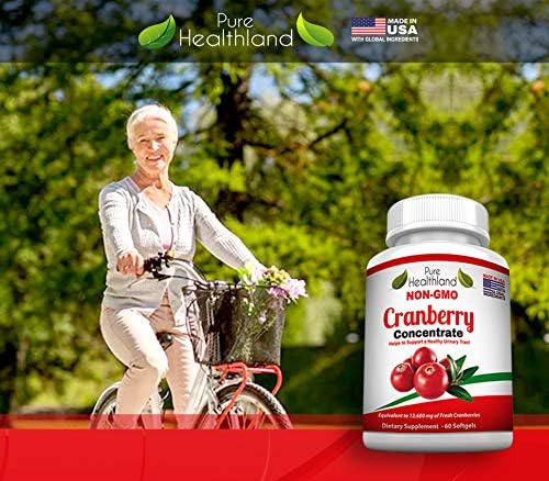 Non GMO Cranberry Concentrate Supplement Pills for Urinary Tract Infection UTI. Equals 12600mg Cranberries. Triple Strength Kidney Bladder Health for Men & Women. Easy to Swallow Softgels, 3 Bottles