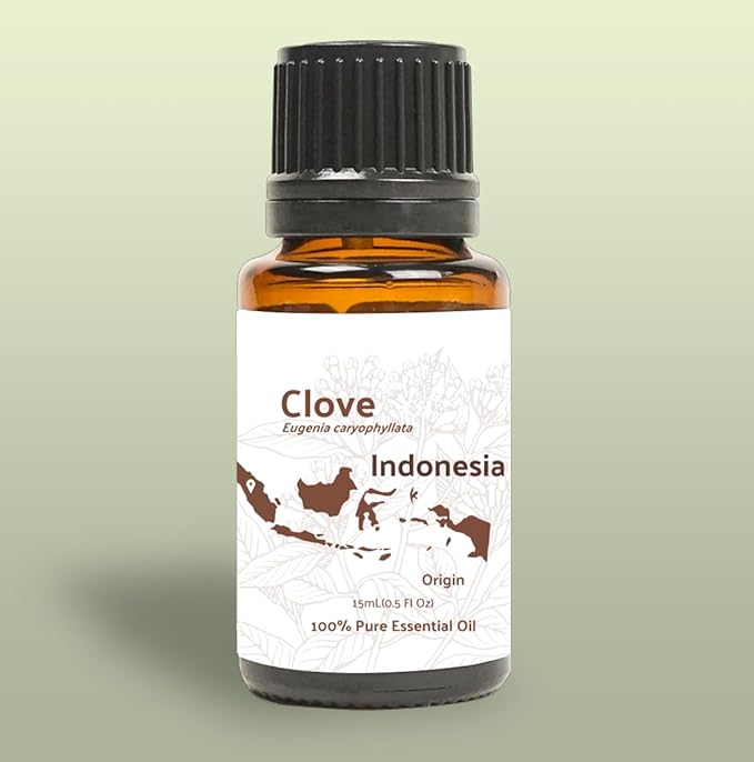100% Pure Clove Essential Oils - Direct from Indonesian Essential Oils - Essential Oils for Diffusers Aromatherapy & Humidifiers (15ml) | Natural Cold-Pressed