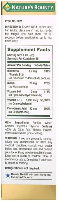 Nature's Bounty Vitamin B Complex Sublingual 2 oz 5)