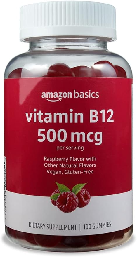 Amazon Basics Vitamin B12 500 mcg Gummies 100 Count (2 per