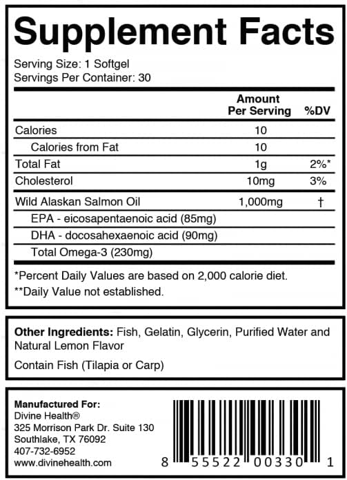 Dr.Colbert's Wild Alaskan Salmon Omega-3 Containing Omega-3, DHA