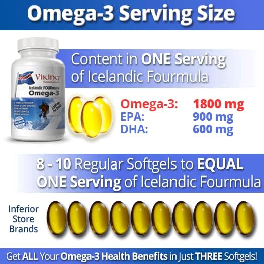 Icelandic Fourmula Quadruple Strength Omega-3 Fish 3000mg High 90 Softgels