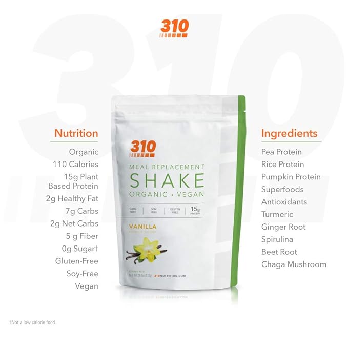 310 Nutrition - Vegan Organic Plant 0 Grams 28 Servings