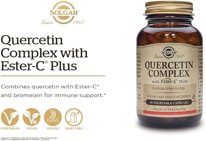 SOLGAR Quercetin Complex with Ester-C Plus 50 Vegetable 25 Servings