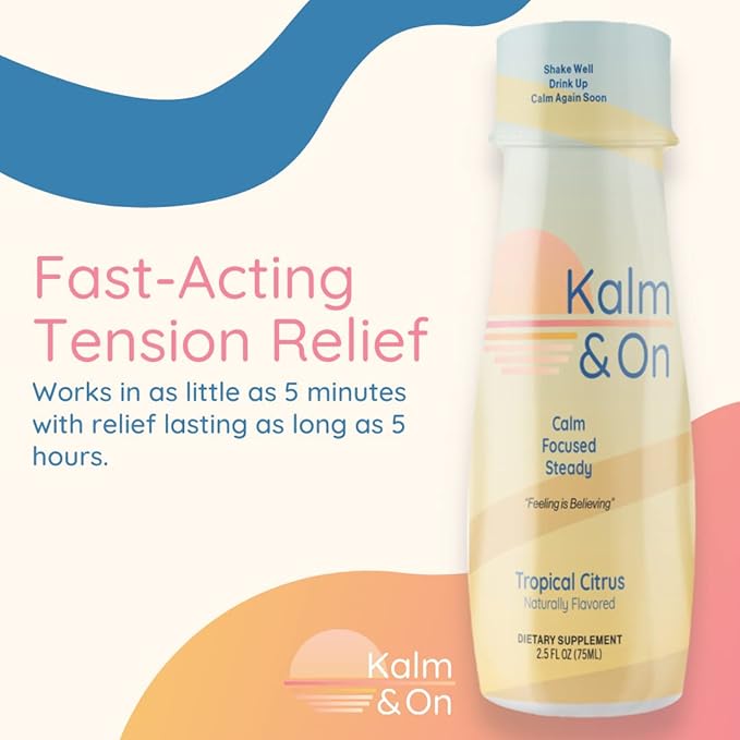 KALM & ON Tropical Citrus Liquid 100% Natural 5 Minute 12 Pack