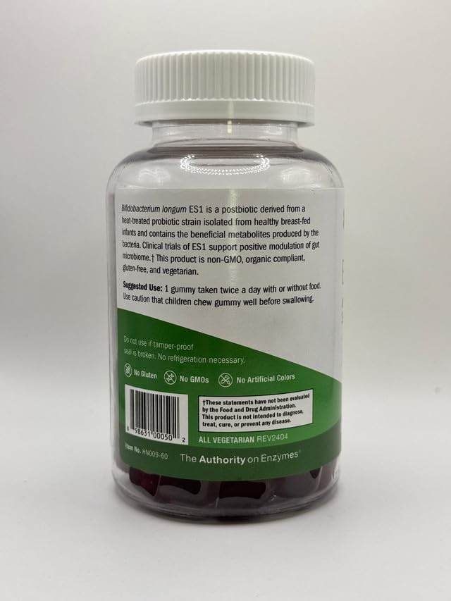 BioYummies - Chewable Gummies with ES1 Postbiotic for Digestion - Fruit Punch Flavored Gummy Chews, Digestive Supplement for Women and Men (60 Gummies)