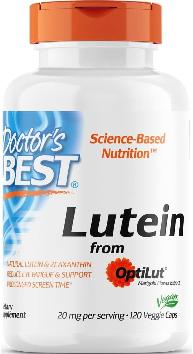 Doctor's Best Lutein with OptiLut Non-GMO, 20 mg, 120 Veggie