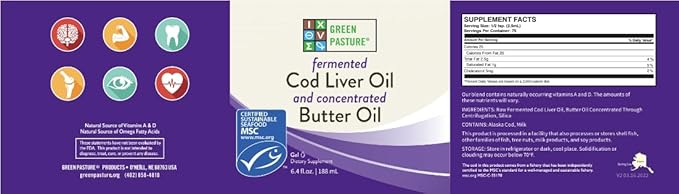Green Pasture Butter Oil/Fermented Cod Liver 6.4 oz.-