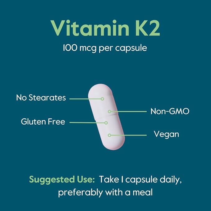 BESTVITE Vitamin K2 100 mcg as MK-7 w/Patented K2VITAL (120 (120 Vegetarian