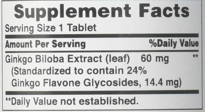 Puritan's Pride Ginkgo Biloba Standardized Extract 60 mg 120 Count 3)