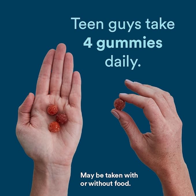 SmartyPants Teen Guy Multivitamin Gummies: Omega 3 Fish D3, C, B12, B6, B6, Vitamin 120 Count (30 Day