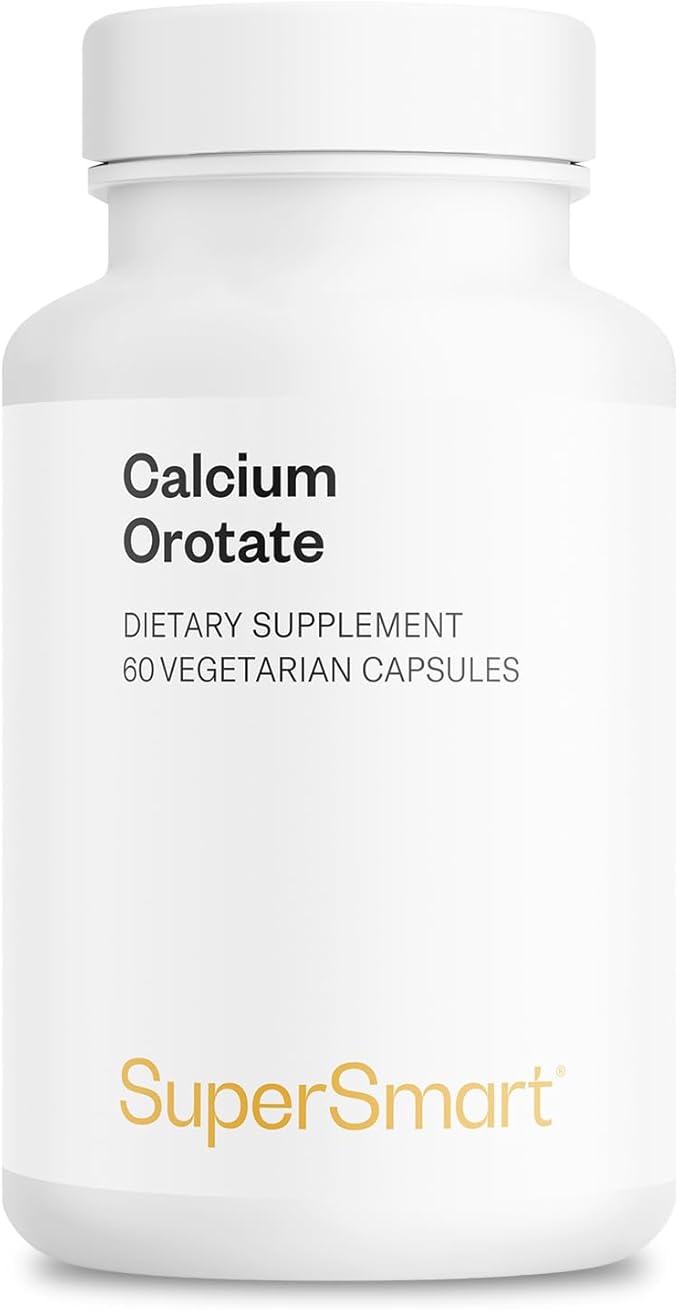 SuperSmart - Calcium Orotate with Magnesium Orotate 9:1 (Highly Bioavailable) - Advanced Teeth & Bones Strength Supplement | Non-GMO & Gluten Free - 60 Vegetarian Capsules