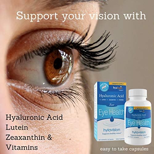 HylaVision Eye Health Supplements: Hyaluronic Acid, (120 Capsules)—
