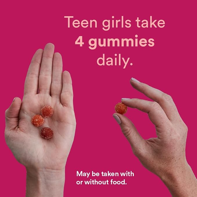 SmartyPants Teen Girl Multivitamin Gummies: Omega 3 Fish D3, B12, B12, Vitamin 120 Count (30 Day
