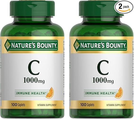 Nature's Bounty Vitamin C 1000mg, Immune 2 Pack, 100 Caplets