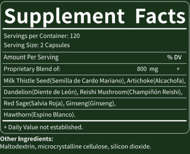 Silymarin Milk Thistle Liver Detox Capsules 120Count