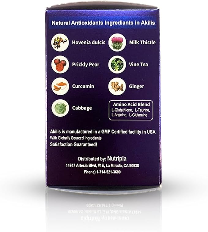 Akilis Antioxidant Liver Support Pills 100 (33 Doses), 16 Ingredients