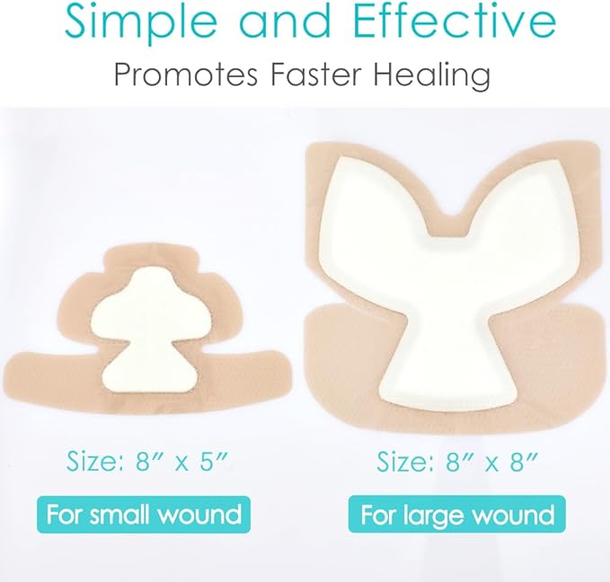 Heel Silicone Foam Dressing Heel Ulcer 8"x 8" 8" (Pack 1)