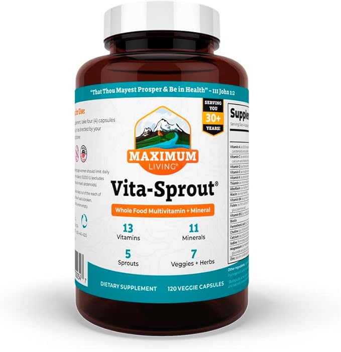 Vita-Sprout Whole-Food Multivitamin & Phytonutrient Blend 120 Capsules