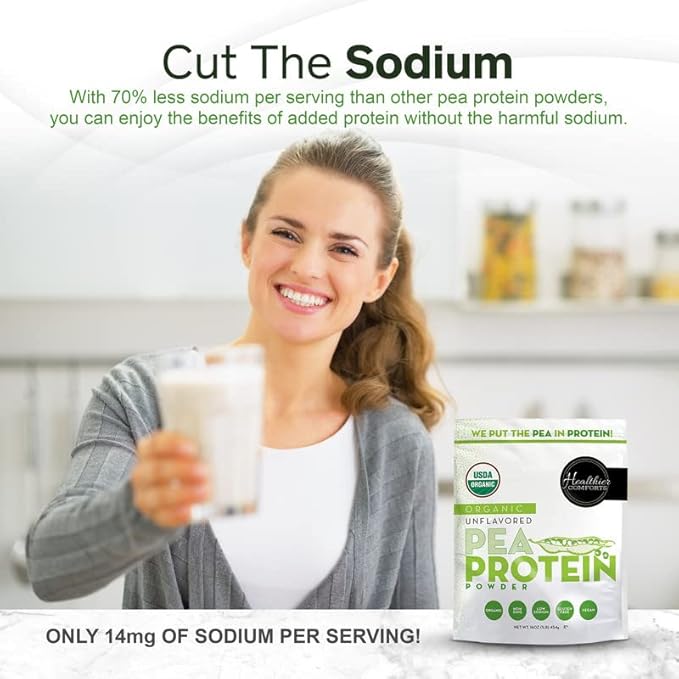 Pea Vegan Protein Powder w/Low Sodium 100% Plant 16oz