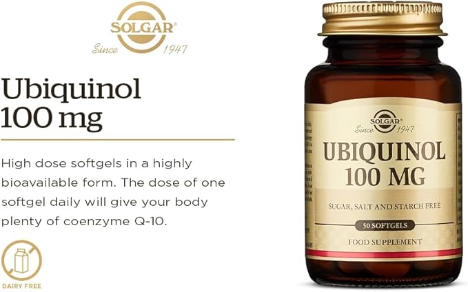 Solgar Ubiquinol 100 mg, 50 Softgels - Advanced Antioxidant Support - Reduced Coenzyme Q10 (CoQ-10) - Gluten Free, Dairy Free - 50 Servings