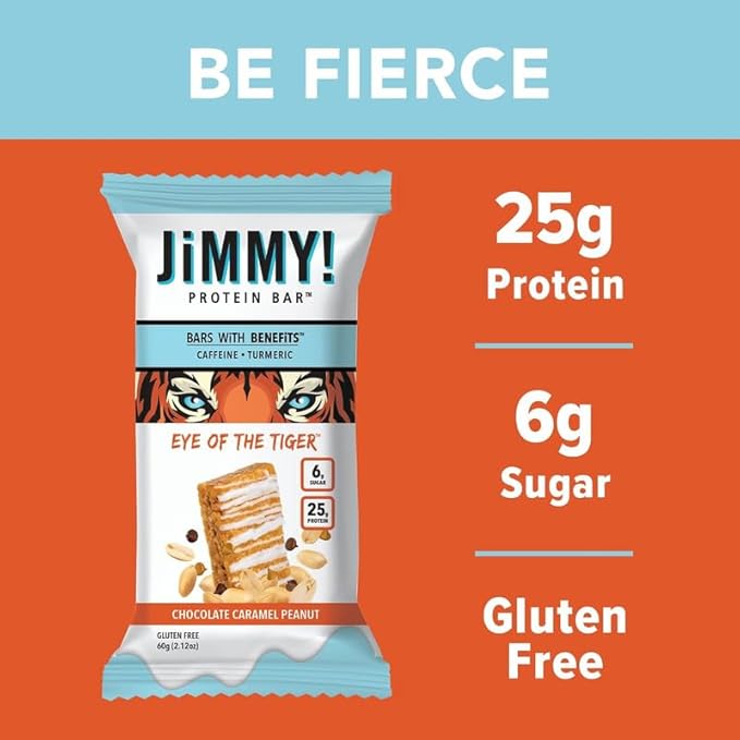 JiMMY! Protein Bar, Caramel Chocolate Nut, 12 Count 25g of