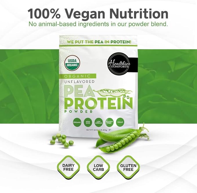 Pea Vegan Protein Powder w/Low Sodium 100% Plant 16oz