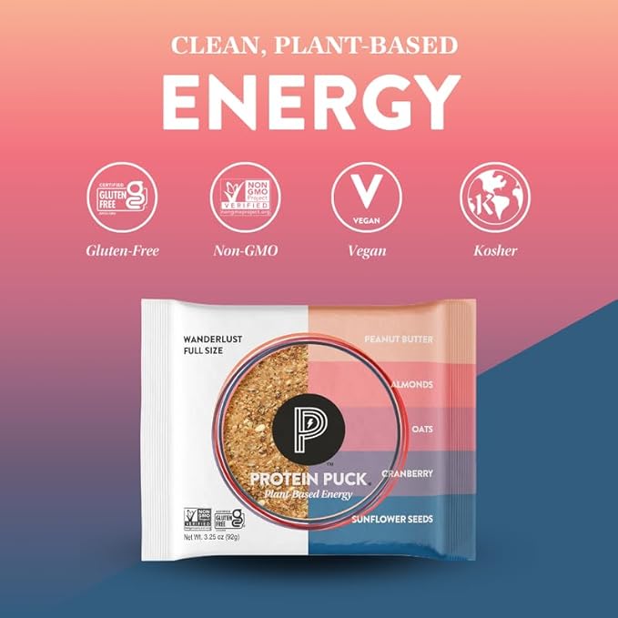 Protein Puck Plant Based Bars 12 grams 16 Count (1 Pack)