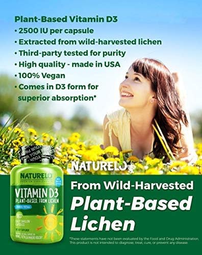 NATURELO Vitamin D3 2500 IU 180 Mini (2 Pack)