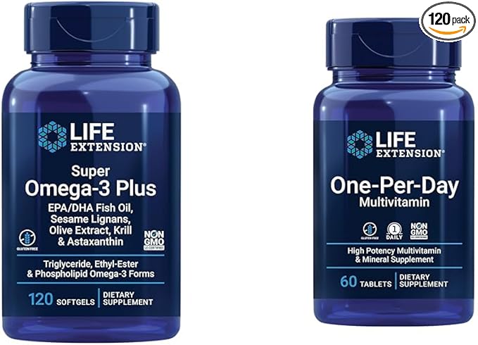 Life Extension Super Omega-3 Plus EPA/DHA 25 Vitamins,