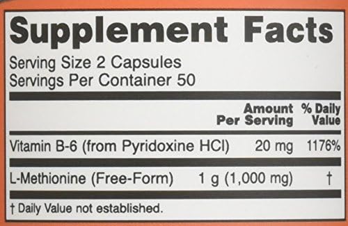 Now Foods L-Methionine 500 mg 100 Caps 3 Pack