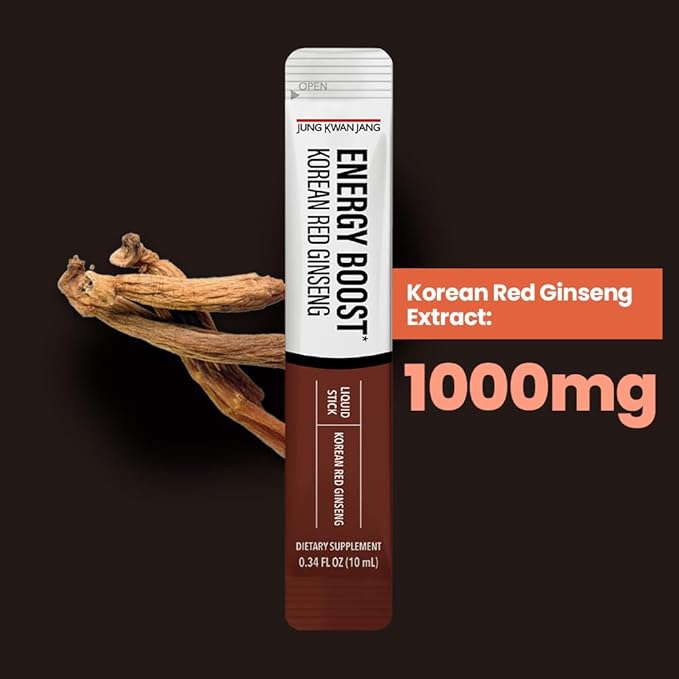 JungKwanJang Korean Red Panax Ginseng (1000mg) 10 Count