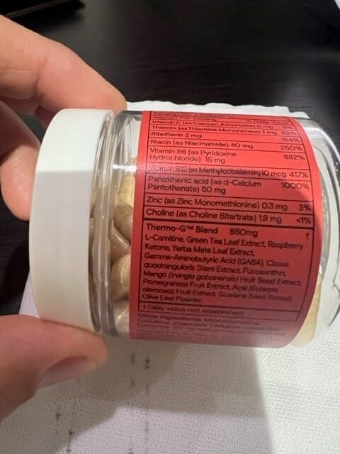 Yoli® Thermoburn Energy Supplement with Green Tea Leaf, Guarana, Choline, Raspberry Ketones and Thermo-G Proprietary Blend - Energy Vitamin, 60 Capsules