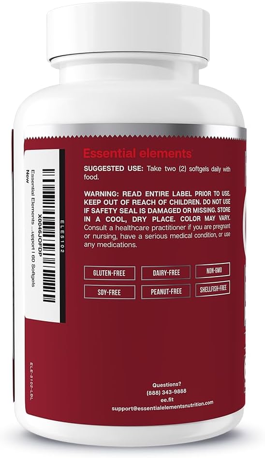 Essential Elements Omega-3 Fish Oil Supplement 60 Softgels