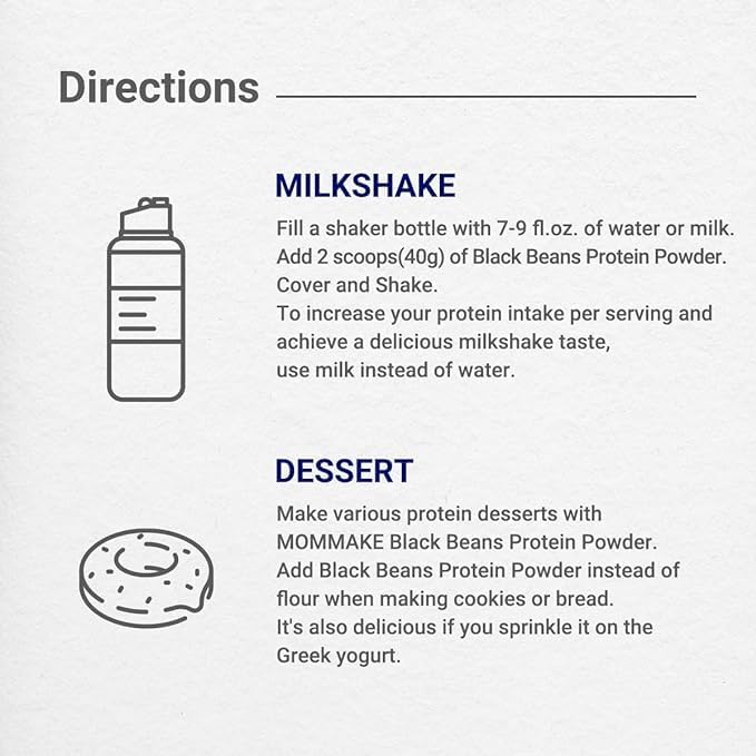 Black Beans Protein Shake Powder 0.6lb(280g) 21g of (280g)