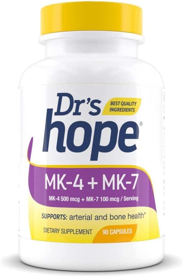 Vitamin K2-90 Capsules with 500 mcg MK4 + 100 mcg MK7 | K-2 Vitamins 1 Capsule