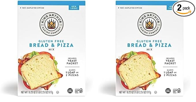 King Arthur, Gluten-Free Bread and Pizza Mix, Gluten-Free, Non-GMO Project Verified, Certified Kosher, 18.25 Ounces (Pack of 2)