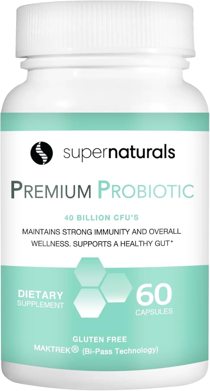 Premium Probiotics, 40 Billion CFU Probiotics for Digestive Health, Made with MAKTrek Bipass Technology, Women & Mens Probiotics for Gut Health, 60 Probiotic Capsules
