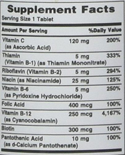 Nature's Bounty B-Complex With Folic Acid 125 Tablets