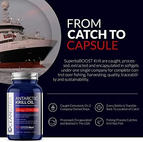 100% Pure Krill Oil 1000mg, Omega 3, Highest 56% Phospholipids,