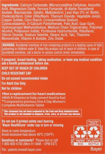 One A Day Women’s Multivitamin, Supplement B12, Biotin, 100 count