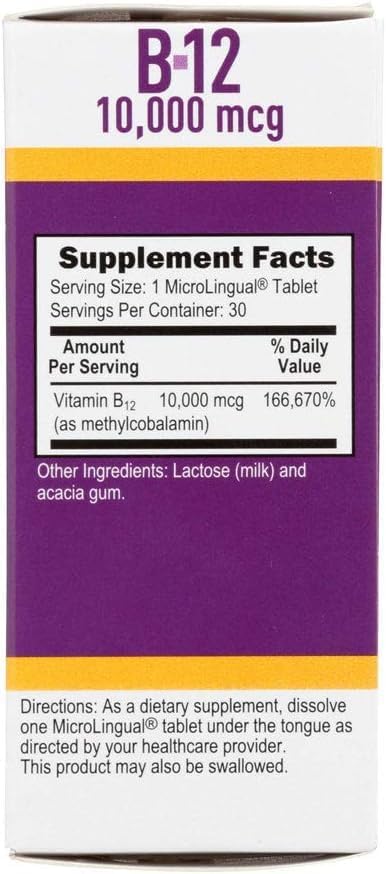 Superior Source No Shot Vitamin B12 10000 mcg, 30 Count, B12, Supports