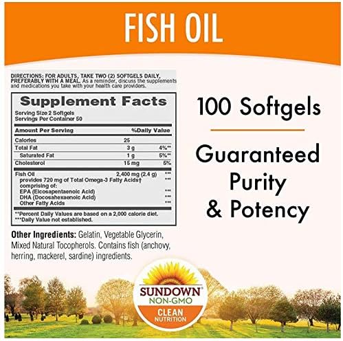 Sundown Fish Oil Extra Strength 1200 100 Count 2)