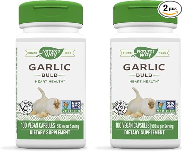 Nature's Way Garlic Bulb, Supports Heart 100 Vegan 2)