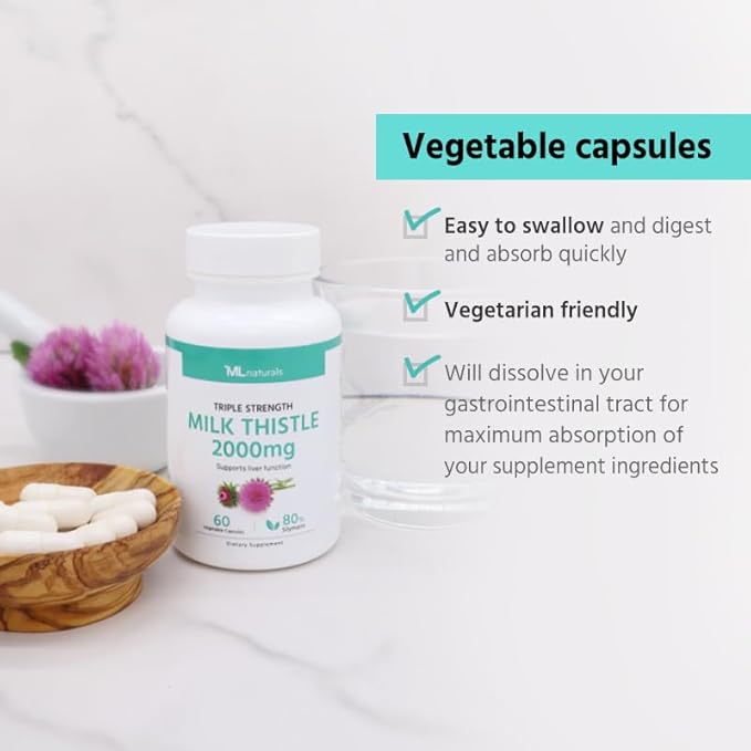 Triple Strength Milk Thistle 2000 mg 400 mg 60 Vegetable (2 Months