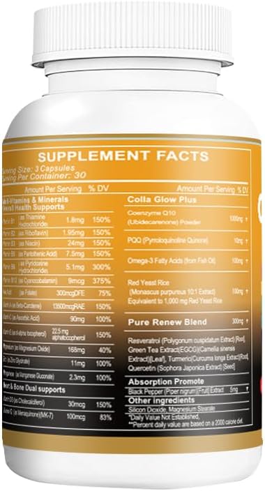 CoQ10 | Coenzyme Q10 1000mg PQQ 3 Fish D3 K2 K2 & 90 Capsules