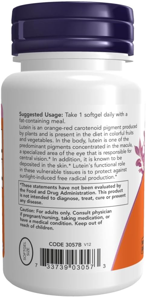 NOW Supplements, Lutein 10 mg 10 mg 120 Softgels